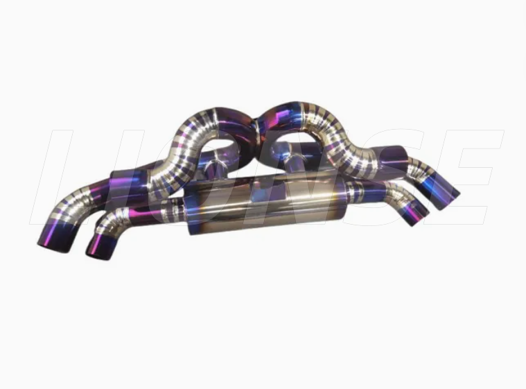 Titanium alloy exhaust pipe na may anodized